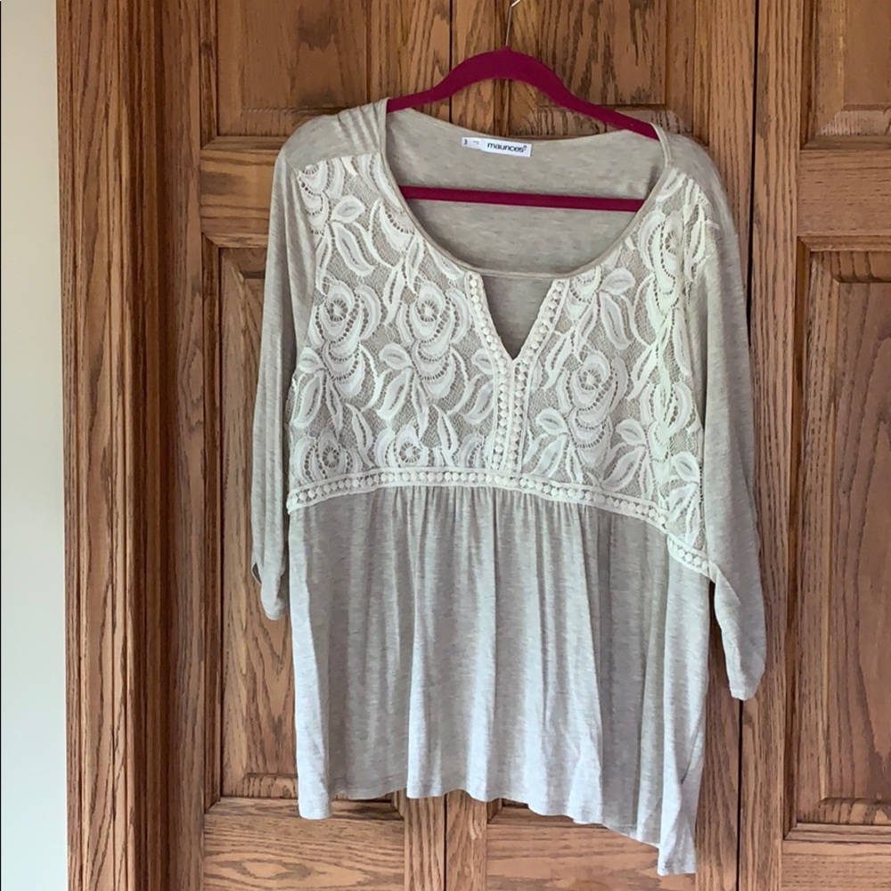 Maurices 3/4 sleeve boho top